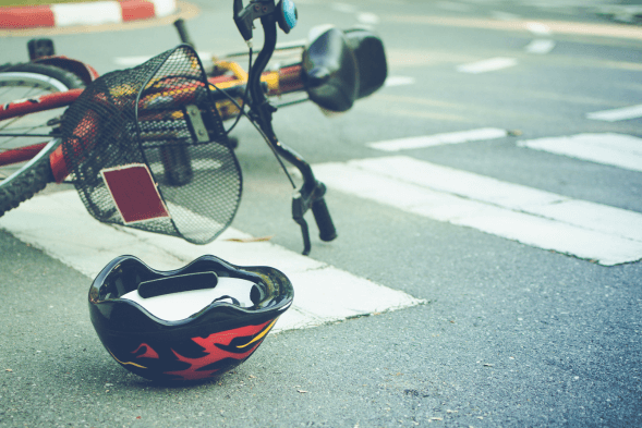 Bicycle accident on the street