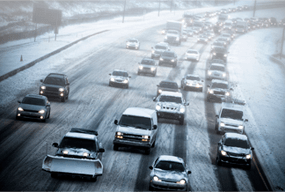 Winter traffic avoiding personal injury & accidents